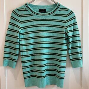 Vintage J. Crew Stripe Cashmere Sweater 3/4 sleeve XXS